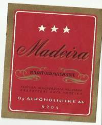 Madeira nr 6204 taatusti alkuperäistä madeiraa- viinaetiketti / Frencellin kivipaino