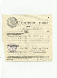 Ottotodiste puolustusvoimain hankintoja varten - lehmä Kokemäki 1941