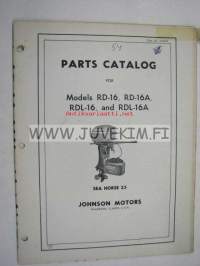 Johnson Sea Horse 25 hp models RD-16, RD-A, RDL-16 and RDL-16A outboards 1954 parts catalog -varaosaluettelo