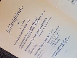 Porin Lyseon 75-vuotisjuhla 11-12.9.1954, juhlaohjelma
