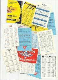 Lompakkoalmanakka  1990-2002  n 16 kpl erä-   kalenteri