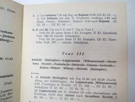 Vorschläge für Sommerreisen in Finnland 1928 -saksankielinen 1920-luvun alkupuolen matkailuesite