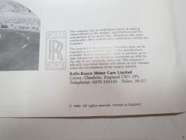 Rolls-Royce Corniche 2D Convertible -myyntiesite / brochure