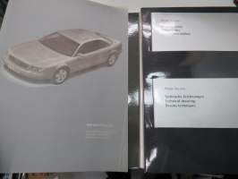 Audi A8 1994 Presse Information -press kitt -mallin lanseeraus- / esittelykansio, mukana 21 pressikuvaa