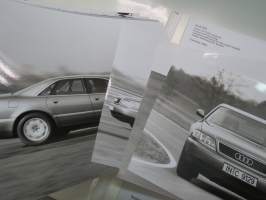 Audi A8 1994 Presse Information -press kitt -mallin lanseeraus- / esittelykansio, mukana 21 pressikuvaa