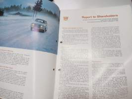 Saab 1994 Annual Report - Svenska Aeroplan Ab - The Swedish Aircraft Co. Ltd -vuosikertomus, kuvitusta mm. autoista, lentokoneista ja muusta teollisuudesta