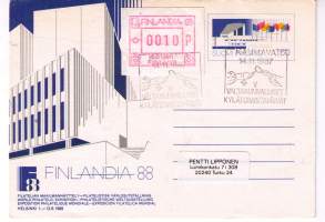 Kauhavalla kylätoimintapäivät  leimalla  postikortti Kulkenut  14.11-1987