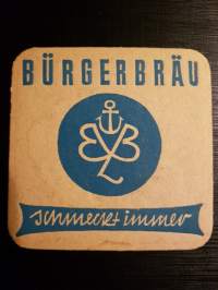 Bürgerbräu bier -olutlasin alunen