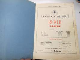 Rover 3-litre 1959 Parts Catalogue -varaosaluettelo