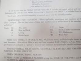 Rover 3-litre 1959 Parts Catalogue -varaosaluettelo