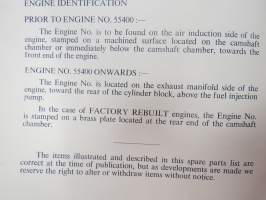 Perkins Diesel Engines Spare Parts List P4 Mk. 3N Vehicle Engines, commencing engine number 34407 Parts Catalogue -varaosaluettelo