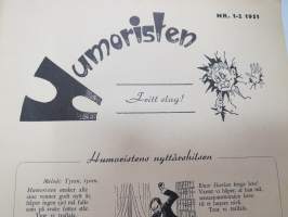 Humoristen 1951 nr 1-2 -ruotsalainen ajanviete-, pilapiirros- ja huumorilehti