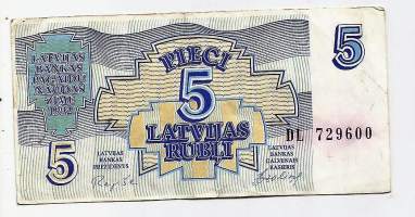 Latvia 5 Latvijas Rubli 1992 -  seteli