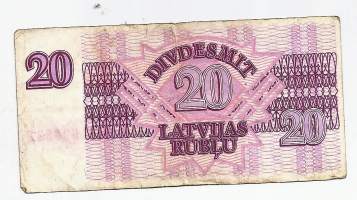 Latvia 20 Latvijas Rublu 1992 -  seteli