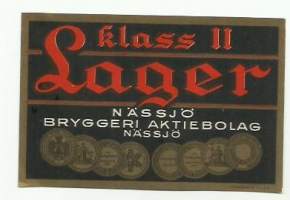 Lager klass II - olutetiketti  kivipaino