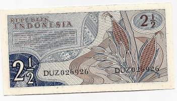 Indonesia  2 1/2 Rupiah  1961 seteli