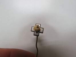 Valkoinen risti + Sydän -rintamerkki / pin