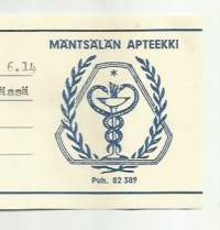 Mäntsälän Apteekki Mäntsälä - resepti signatuuri  1966