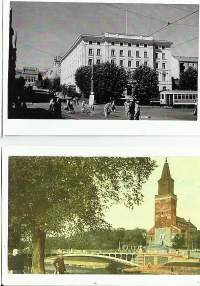 Vanhaa Turkua -  reprint  paikkakuntakortti postikortti kulkematon 2 kpl