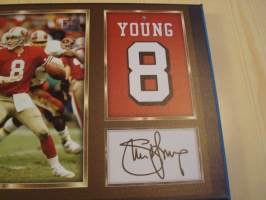 Steve Young, San Francisco 49ers, NFL, canvastaulu, koko 20 cm x 30 cm. Teen näitä vain 50 numeroitua kappaletta. Yksi heti valmiina lähetettäväksi.
