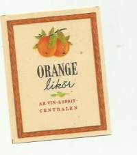 Orange likör  - viinaetiketti