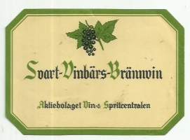 Svart- Vinbärs-Brännvin- viinaetiketti