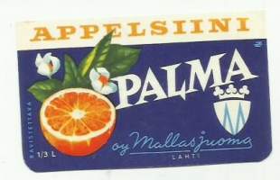 Appelsiini Palma -  juomaetiketti