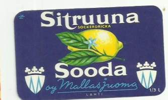 Sitruuna Sooda -  juomaetiketti