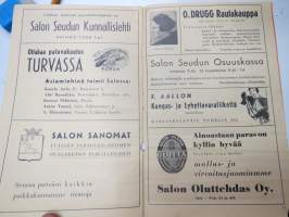 Salon Näyttömö ohjelma näytäntökausi 1938-39 &quot;Unkarin mustalaiset&quot; -theatre season program