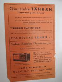 Salon Näyttömö ohjelma näytäntökausi 1938-39 &quot;Unkarin mustalaiset&quot; -theatre season program