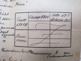 Pöllytöödirektorium Suguraamatutunnistus nr 6896 Sugumöra &quot;Miira&quot; on sündinud 1938 aastal... -hevosen kantakirjatodistus, Eesti -horse´s sertificate