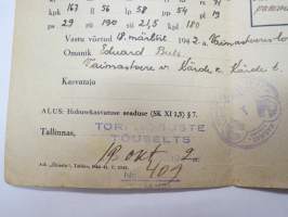 Pöllytöödirektorium Suguraamatutunnistus nr 6896 Sugumöra &quot;Miira&quot; on sündinud 1938 aastal... -hevosen kantakirjatodistus, Eesti -horse´s sertificate