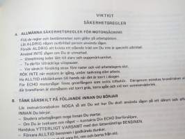 Echo CS-4500 motorsåg instruktionsbok + delar -moottorisahan käyttöohjekirja + osakuvasto ruotsiksi / chain saw manual + parts in swedish