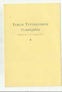 Turun Tyttökoulu 75 vuotispäivä 1937 - käsiohjelma
