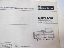 Eberspächer X2 -lämmityslaitteen käyttö-, asennus- ja huolto-ohjeet, 2 eri julkaisua -heater manuals in finnish