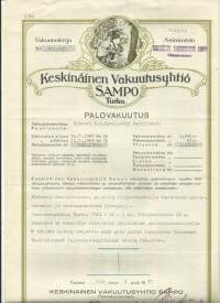Keskinäinen Vakuutusyhtiö Sampo, Turku - palovakuutus 1947vakuutuskirja