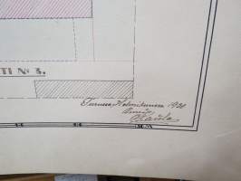 Rakennuspiirustus Turku; 2b, 13. VII, arkkitehti Onni Kaisla, Wenäjänkirkkokatu (Yliopistonkatu) / Käsityöläiskatu kulma, päätyjen ulkonäkö -drawings