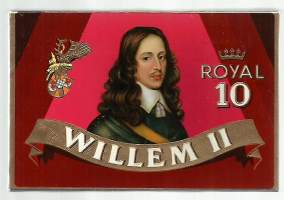 Willem II Royal - sikarilaatikko pahvia  koko 10x15x2 cm