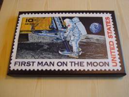Apollo 11, 50-vuotis 1969-2019, canvastaulu, koko 20 cm x 30 cm. Teen näitä vain 100 numeroitua kappaletta. Yksi heti valmiina lähetettäväksi.