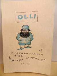 Mustapartainen mies herättää pahennusta- näköispainos v. 1921