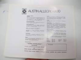 Austin Allegro 1300 2 dr SDL -myyntiesite / sales brochure