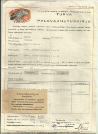 Työväen Keskinäinen Vakuutusyhtiö  Turva     - vakuutuskirja 1954