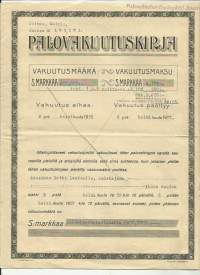 Palovakuutus - Osakeyhtiö  Imatra  - vakuutuskirja 1927