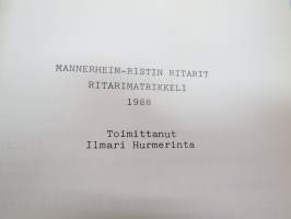 Mannerheim-ristin ritarit - Ritarimatrikkeli