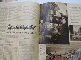 Suomen Kuvalehti 1945 nr 47, 24.11.1945 Kansikuva A.I. Virtanen, Paasikivi 75-vuotias, Vanha Ylioppilastalo 75 vuotta, Sotasyytetyt oikeudessa, Saksan helvetti, ym.