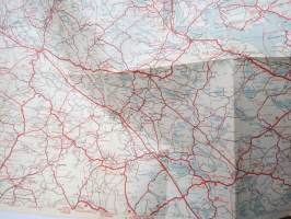 Suomen tiekartta 4 1958 Vägkarta över Finland -road map