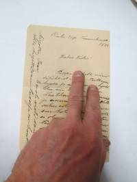 Rakas Fasteri! Pappa lähetti nämä säpäkkeet Neiti Porthanin kansa... Olkaa enin ite terveytetty... Kirjottaa Ivar - kirje, päivätty Oulu 23.1.1886 -private letter