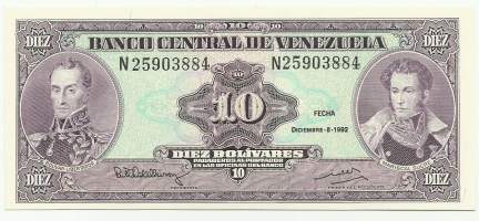 Venezuela 10 Bolivares 1992  seteli