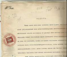 Turun ja Porin Lääni paperisinetti 1926 asiakirjalla  - sinetti