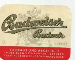 Budweiser Budvar Export -  olutetiketti